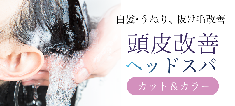 頭皮改善ヘッドスパ　カット＆カラー